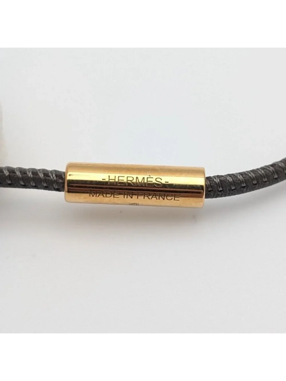 Hermes Montpetit Kelly GM Etain Leather Gray Gold Bag Motif Necklace